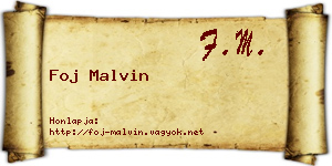 Foj Malvin névjegykártya